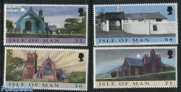 Isle Of Man 1999 Christmas, Churches 4v, Mint NH, Religion - Christmas - Churches, Temples, Mosques, Synagogues - Navidad