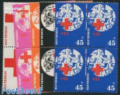 Netherlands 1972 Red Cross 5v, Blocks Of 4, Mint NH, Health - Red Cross - Nuovi