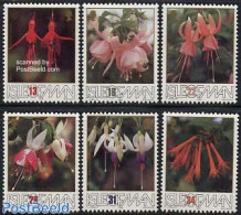 Isle Of Man 1988 Fuchsia Flowers 6v, Mint NH, Nature - Flowers & Plants - Man (Ile De)