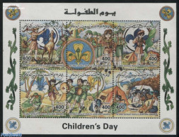 Libya Kingdom 1998 Children Day 6v M/s, Mint NH, Sport - Diving - Scouting - Tauchen