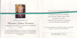 Jeanne Leemans-Wathion, Gors-Opleeuw 1908, Borgloon 2009. Honderdjarige. Foto - Obituary Notices