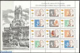 Spain 2000 150 Year Stamps 7v M/s, Mint NH, History - Kings & Queens (Royalty) - Stamps On Stamps - Unused Stamps