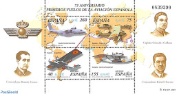 Spain 2001 Aeroplanes S/s, Mint NH, Transport - Various - Aircraft & Aviation - Maps - Nuovi