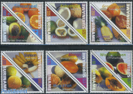 Suriname, Republic 2000 Tropical Fruit 6x2v, Mint NH, Nature - Fruit - Frutta