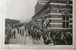 GUERRE / OORLOG 1914 / SCHAERBEEK / UN TRAIN ALLEMAND ARRIVE EN GARE DE SCHAERBEEK - Non Classés