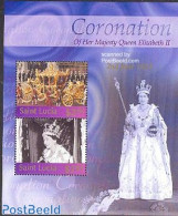 Saint Lucia 2003 Coronation S/s, Mint NH, History - Transport - Kings & Queens (Royalty) - Coaches - Familles Royales