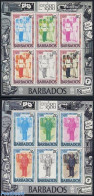 Barbados 1980 London 1980 2x6v M/s, Mint NH, Various - Post - Stamps On Stamps - Uniforms - Posta