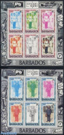 Barbados 1980 London 1980 2x6v M/s, Mint NH, Various - Post - Stamps On Stamps - Uniforms - Post