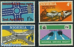 Nigeria 1972 Right Traffic 4v, Mint NH, Transport - Automobiles - Motorcycles - Traffic Safety - Voitures