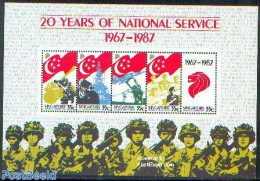 Singapore 1987 National Service S/s, Mint NH, History - Transport - Militarism - Aircraft & Aviation - Ships And Boats - Militaria