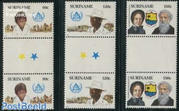 Suriname, Republic 1987 Salvation Army 3v, Gutter Pairs, Mint NH, Various - Salvation Army - Suriname