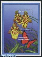 Saint Kitts/Nevis 2001 Orchid S/s, Leochilus Carinatus, Mint NH, Nature - Flowers & Plants - Orchids - Andere & Zonder Classificatie