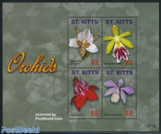 Saint Kitts/Nevis 2007 Orchids 4v M/s, Mint NH, Nature - Flowers & Plants - Orchids - Other & Unclassified