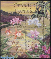 Dominica 2004 Orchids 6v M/s, Laelia Anceps, Mint NH, Nature - Flowers & Plants - Orchids - Dominicaanse Republiek