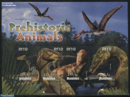 Maldives 2005 Preh. Animals 4v M/s, Albertosaurus, Mint NH, Nature - Prehistoric Animals - Prehistorisch