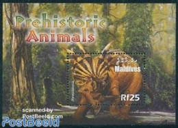 Maldives 2005 Preh. Animals S/s, Styracosaurus, Mint NH, Nature - Prehistoric Animals - Preistorici