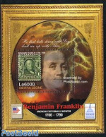 Sierra Leone 2006 Benjamin Franklin S/s, Mint NH, History - American Presidents - Philately - Stamps On Stamps - Postzegels Op Postzegels