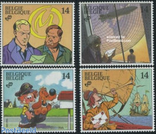 Belgium 1991 Comics 4v, Mint NH, Nature - Transport - Various - Dogs - Mail Boxes - Ships And Boats - Zeppelins - Maps.. - Nuevos