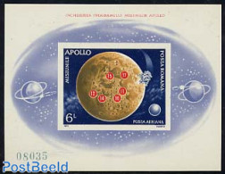 Romania 1972 Apolo/moon S/s Imperforated, Mint NH, Science - Transport - Astronomy - Space Exploration - Neufs