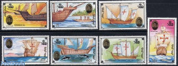 Mongolia 1992 Discovery Of America 7v, Mint NH, History - Transport - Explorers - Ships And Boats - Exploradores