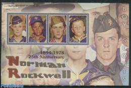 Ghana 2004 N. Rockwell/scouts 4v M/s, Mint NH, Sport - Scouting - Art - Modern Art (1850-present) - Norman Rockwell - Other & Unclassified