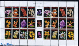 Suriname, Republic 2007 Orchids 2x12v M/s (with Gutters), Mint NH, Nature - Flowers & Plants - Orchids - Suriname