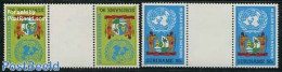 Suriname, Republic 1985 UNO Anniversary 2v, Gutter Pairs, Mint NH, History - United Nations - Suriname