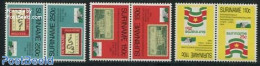 Suriname, Republic 1989 Wastington 3v Tete Beche Pairs, Mint NH, Stamps On Stamps - Sellos Sobre Sellos