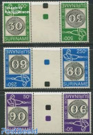 Suriname, Republic 1993 Brasiliana 3v, Gutter Pairs, Mint NH, Stamps On Stamps - Francobolli Su Francobolli