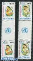 Suriname, Republic 1998 WHO 2v, Gutterpair (UNO Sign), Mint NH, Health - Health - Suriname