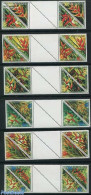 Suriname, Republic 1999 Tropical Flowers 2x6v, Gutter Pair (white Center), Mint NH, Nature - Flowers & Plants - Suriname