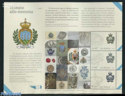 San Marino 2012 Coat Of Arms 3v M/s, Mint NH, History - Coat Of Arms - Ungebraucht