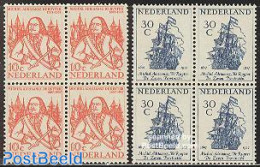 Netherlands 1957 Michiel De Ruyter 2v Blocks Of 4 [+], Mint NH, Transport - Ships And Boats - Ungebraucht