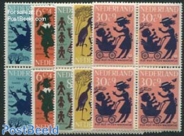 Netherlands 1963 Child Welfare 5v, Blocks Of 4 [+], Mint NH, Performance Art - Music - Art - Children's Books Illustra.. - Unused Stamps