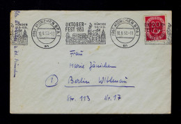 Gc8577 GERMANY "Munchen OKTOBER FEST 1953" 19-09/04-10 Fêtes Celebrations Slogan Pmk Mailed Munchen »Berlin - Altri & Non Classificati