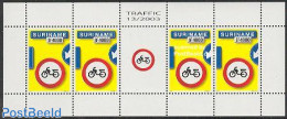 Suriname, Republic 2003 Traffic Sign M/s, Mint NH, Transport - Motorcycles - Traffic Safety - Motorbikes