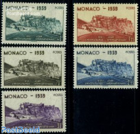 Monaco 1939 University Games 5v, Unused (hinged), Sport - Sport (other And Mixed) - Art - Castles & Fortifications - Ongebruikt