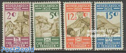 Netherlands Indies 1935 Military Association 4v, Unused (hinged), History - Militarism - Militares