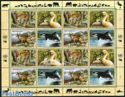 United Nations, Vienna 2000 Animals M/s, Mint NH, Nature - Animals (others & Mixed) - Birds - Cat Family - Sea Mammals - Other & Unclassified