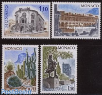 Monaco 1980 Definitives, Views 4v, Mint NH, Nature - Various - Cacti - Justice - Unused Stamps