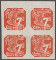 026/ Pof. NV 12, Orange, Border 4-block - Unused Stamps