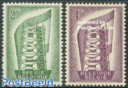 Belgium 1956 Europa 2v, Unused (hinged), History - Europa (cept) - Neufs