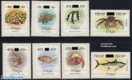 Tonga 1986 Overprints 8v, Mint NH, Nature - Fish - Fishes