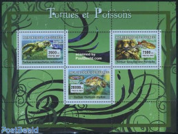 Guinea, Republic 2007 Fish & Turtles 3v M/s, Mint NH, Nature - Fish - Reptiles - Turtles - Vissen