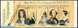 Belgium 2009 Masters Of Music 5v In Booklet, Mint NH, Performance Art - Music - Staves - Unused Stamps