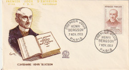 ///   FRANCE ///    PREMIER JOUR ---  HENRI BERGSON - 1950-1959