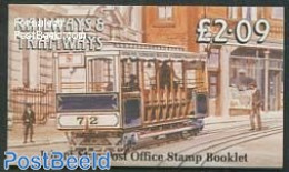 Isle Of Man 1989 Railways & Tramways Booklet (2.09), Mint NH, Transport - Stamp Booklets - Railways - Trams - Zonder Classificatie