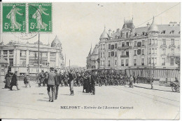 [90] Territoire De Belfort > Belfort  Entree De L'avenue Carnot Defilé Militaire - Belfort - Stad