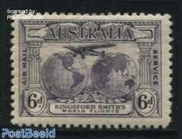 Australia 1931 Air Mail Service 1v, Mint NH, Transport - Various - Aircraft & Aviation - Globes - Maps - Ungebraucht