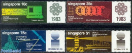 Singapore 1983 World Communication Year 4v, Mint NH, Science - Transport - Various - Computers & IT - Int. Communicati.. - Informática